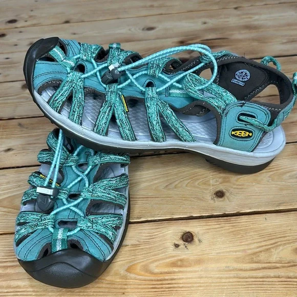 Kennn women’s water shoe waterproof whisper sandal Granite Green & Brown Sz 10 - Picture 2 of 5